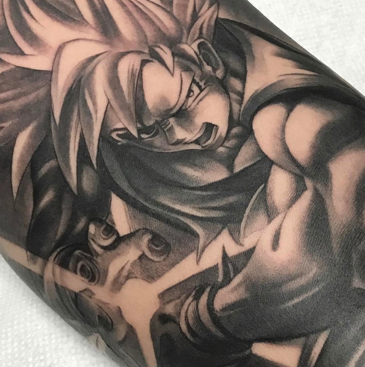 Goku Dragon Ball Z Tattoo Black And White.
