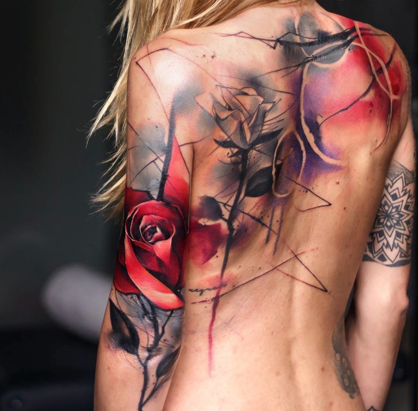 red rose tattoos