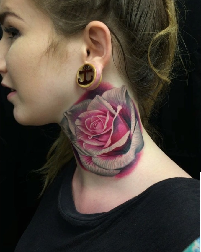 color rose tattoos