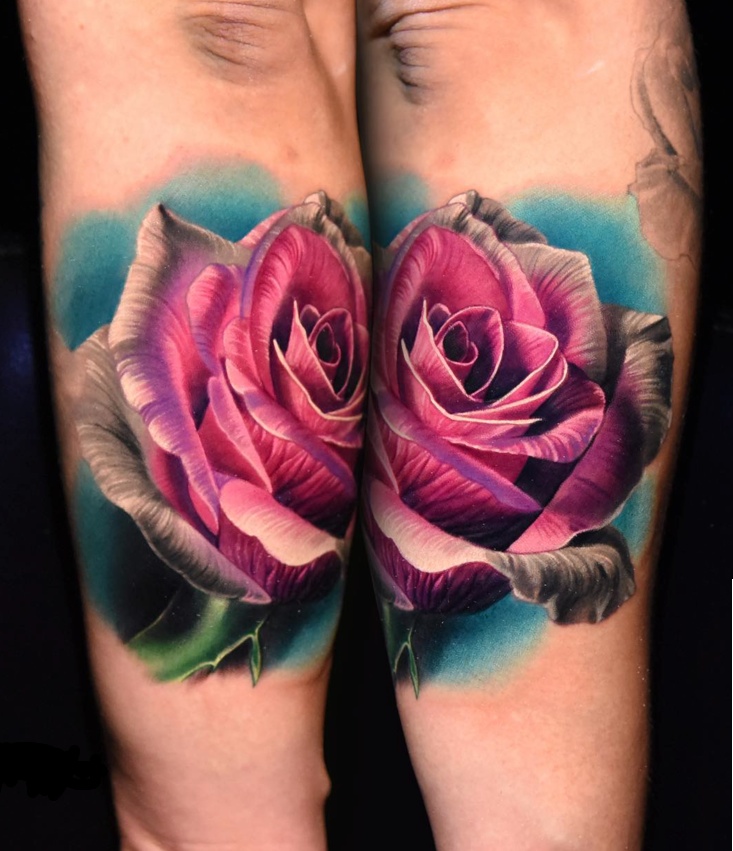 rose tattoo color