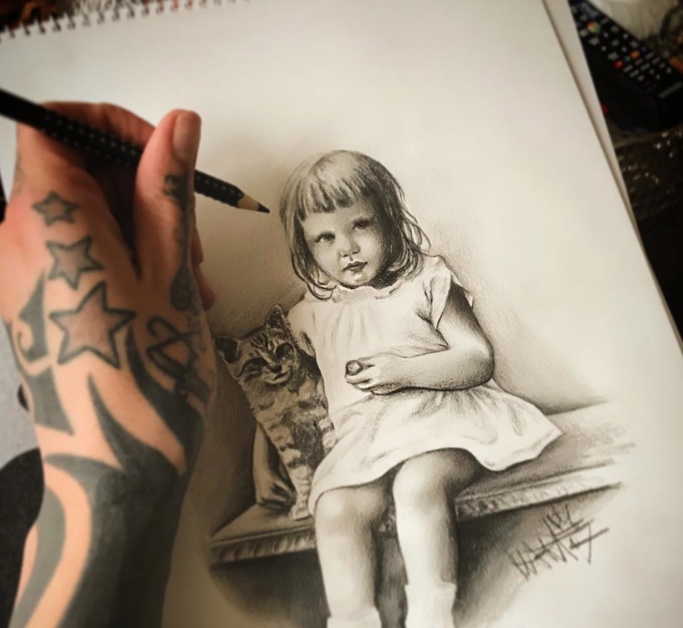 child portrait sketch