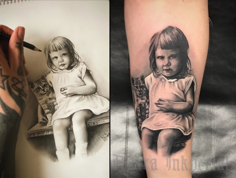 child portrait tattoo