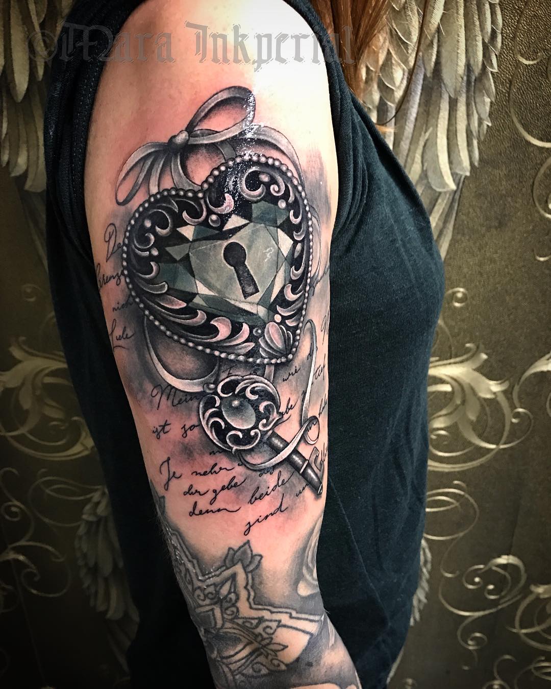 heart locket tattoo