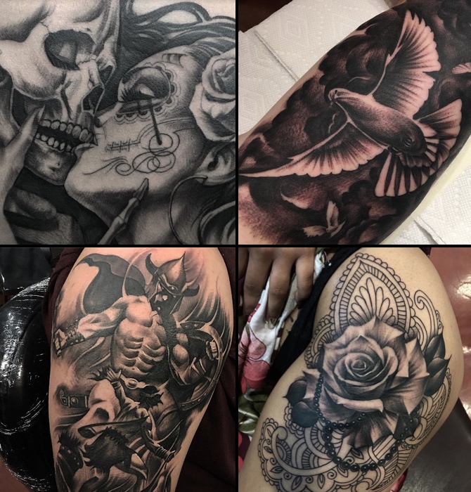 Black and Grey Tattoos by Tattoo Artist Oscar Morales