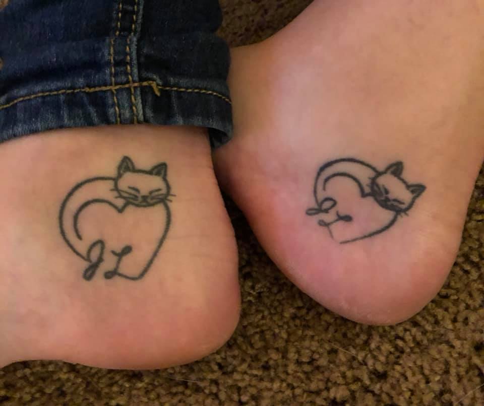 matching cat tattoos
