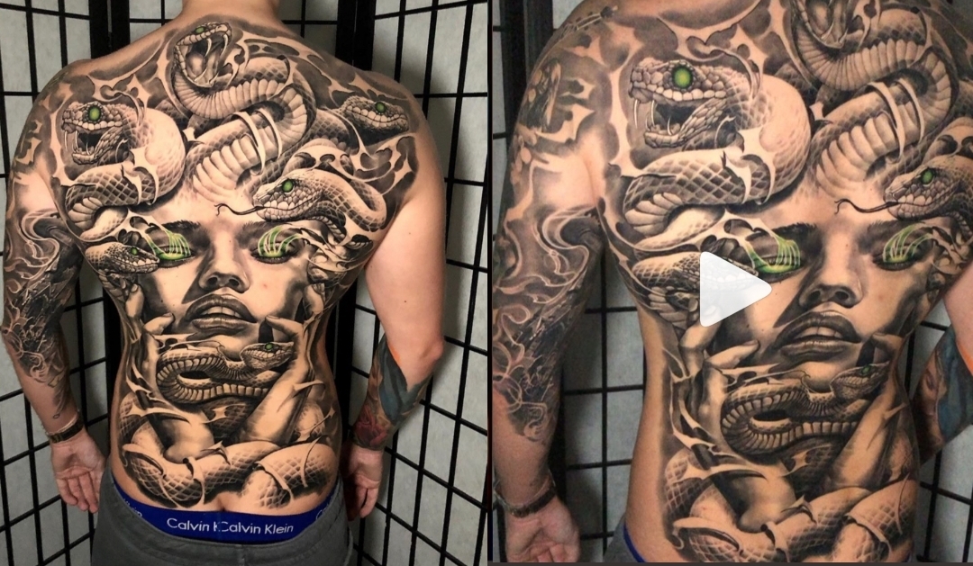 Medusa Tattoo (Full Backpiece) by Cristian Boye Medusa Tattoo (Full Backpiece) by Cristian Boye