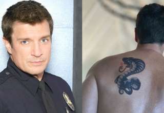 nathan fillion back tattoo