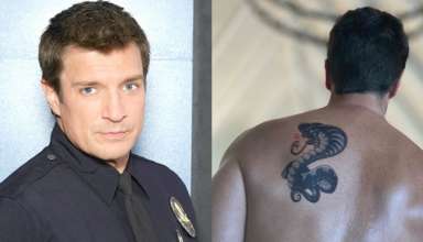 nathan fillion back tattoo